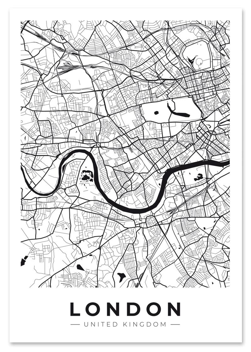 

Plakat mapa plan miasta Londyn 30x40 cm