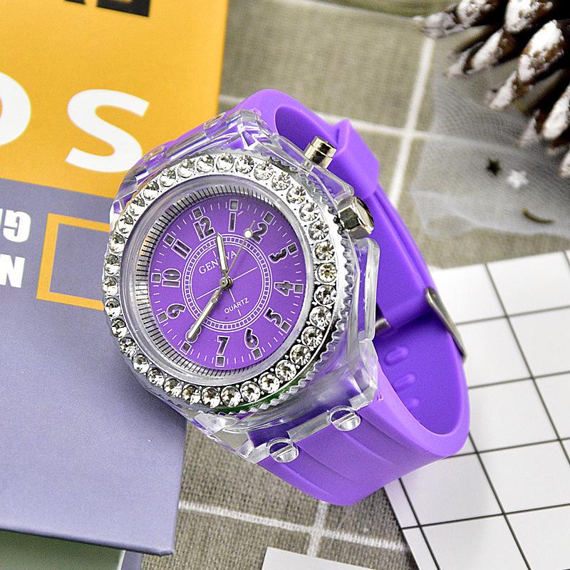 Luminous LED Rhinestone Harajuku Quartz Watch for Couples and Students