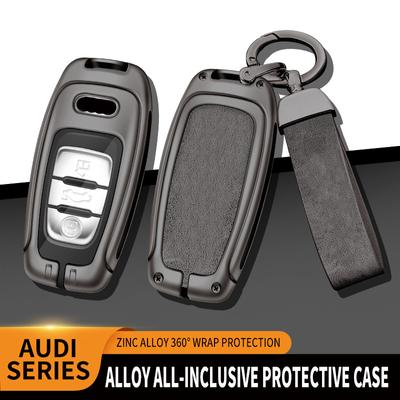 Çinko Alaşım Araba Uzaktan Kumanda Anahtar Kılıfı Kabuk İçin A1 A3 8V A4 A5 A6 A7 A8 B8 B9 C7 Quattro Q3 Q5 Q7 S4 S6 S7 S8 R8 2009-2015
