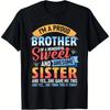 Unisexs Im A Proud Brother Of Wonderful Sweet Awesome Sister T Shirt Vintage Washed Slightly Comfortable Streetwear Versatile