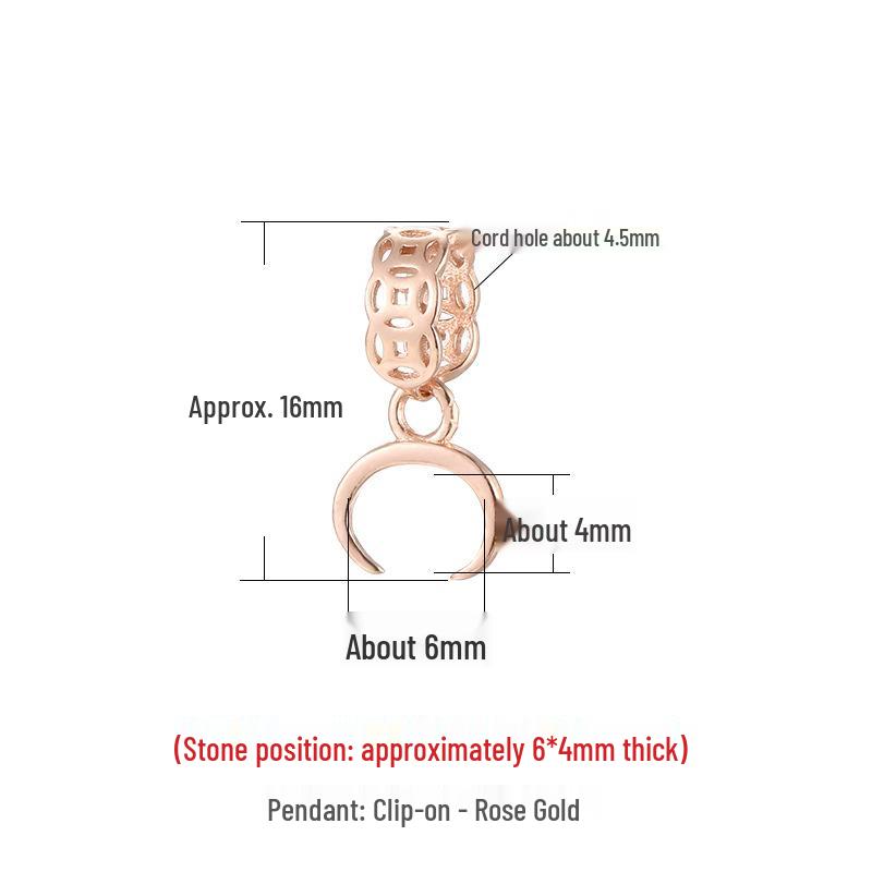 

New Sterling Silver S925 Horizontal Hole Bull Nose Buckles - DIY Pendant Accessories with Round Bead Design