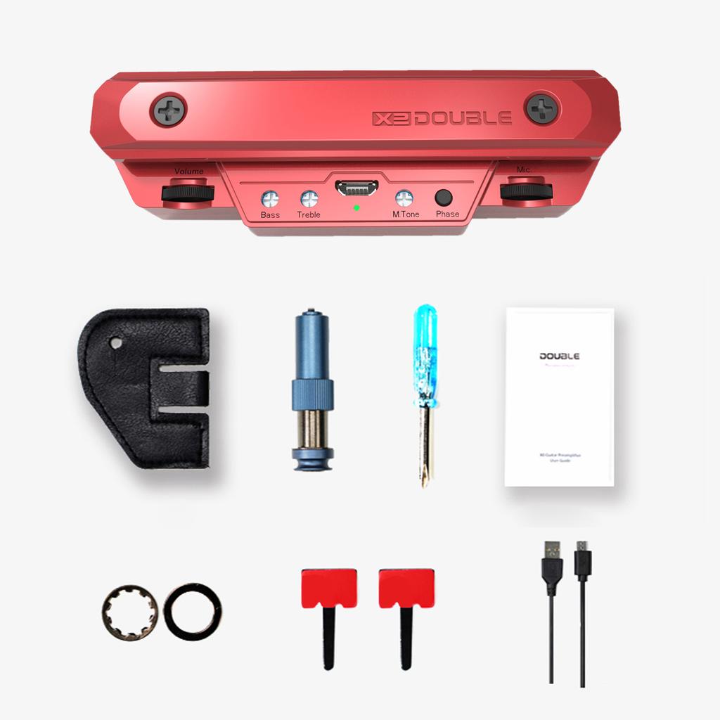 Tone Control Musical  DOUBLE X0 Guitar Pickup Preamp Soundhole Pickup with Volume Instrument Accessories for Acoustic Guitar