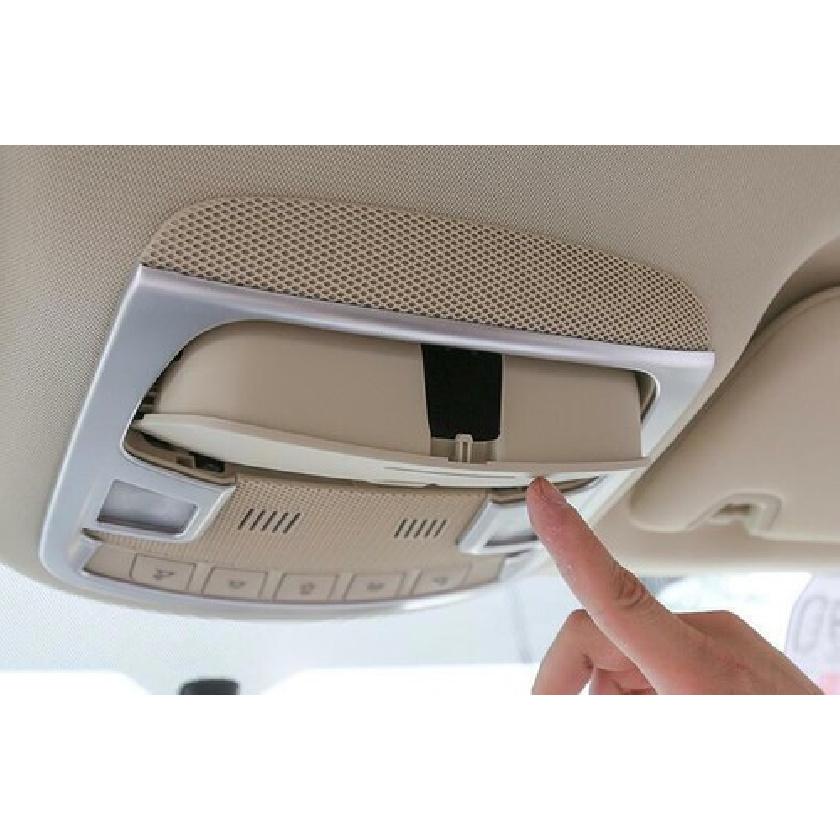 For Ford Edge 2015-21 Matte Silver Car Front Reading Lamp Frame Cover Trim 1PCS