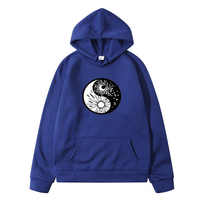 Sun Moon Taiji Printed Sweatshirts for Men Clothing Fashion,Casual  New in Hoodies Sweatshirts Harajuku Y2k Men's