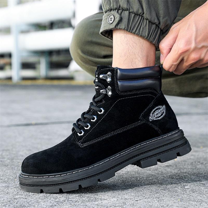 Pánské vysoké boty na volný čas Ručně vyráběné plyšové boty Ležérní boty Podzimní a zimní boty