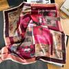 New Korean version of fashion silk square scarf women's spring and autumn temperament mulberry silk oil painting 71 scarf gift scarf