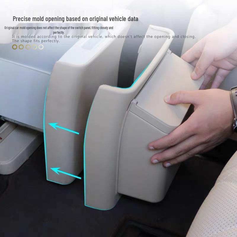 AITO M9 Refrigerator Anti-Kick Cover with Hidden Trash Can - Original Car Color Interior Accessory.