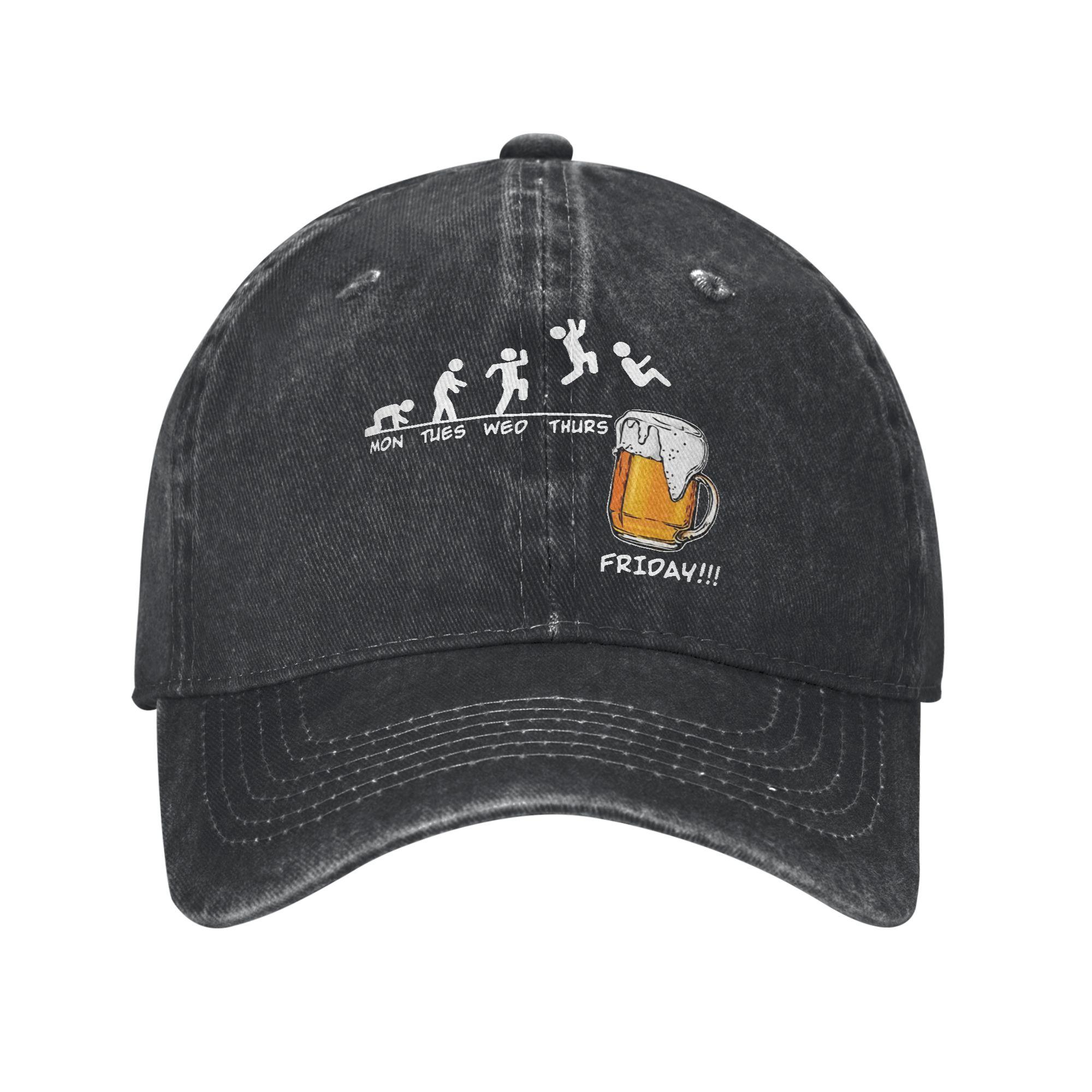 Its Beer Oclock Funny Skeleton Baseball Caps Vintage Distressed Washed Headwear Unisex Outdoor All Seasons Travel Caps Hat One Size