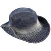 Denim Bucket Hat for Women Men Wide Brim Sun Hat Foldable Cowboy Hat with Chin Strap for Beach Travel and Outdoor Fishing