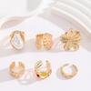Trendy Cross-Border Metal Flower Open Ring Set - Women's Fashion Accessories
