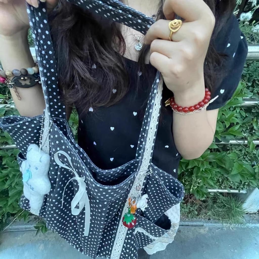 New middle school student schoolbag cute polka dot sweet soft girl transparent baby bag girl backpack