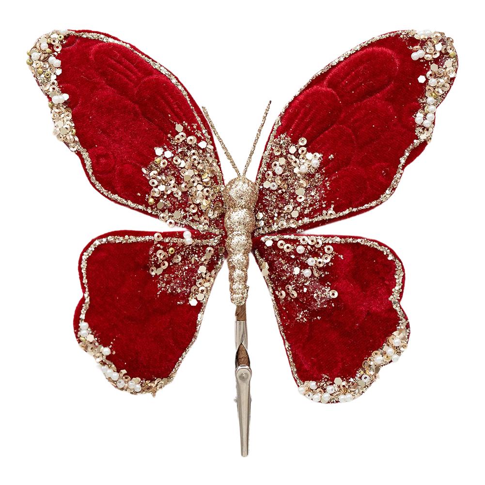 Für Weihnachtsbaumdekoration Mehrfarbig Glitzer Flanell Schmetterling Hängende Verzierung Größe 14 bis 19 cm Feiertagszubehör