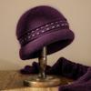 Middle-aged knitted hat women's autumn and winter old lady hat elderly outdoor piled thickened warm wool hat