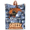Grizzy Et Les Lemmings Decke Korallenfleece Plüsch Sommer Klimaanlage Atmungsaktiv Ultra-Weiche Kuscheldecke für Sofa Schlafzimmer