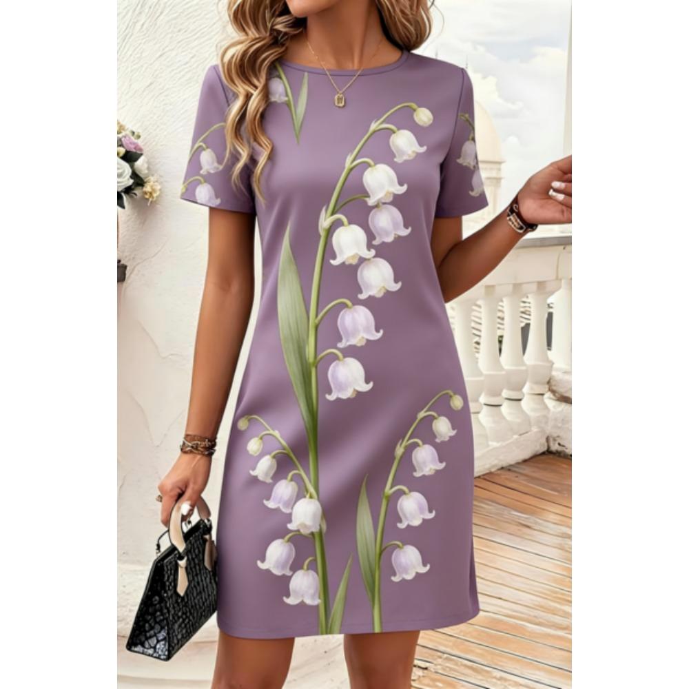 2026 New Style Women's Short-Sleeved Dress for Plus-Sized Women - Casual Leisure Style Dress