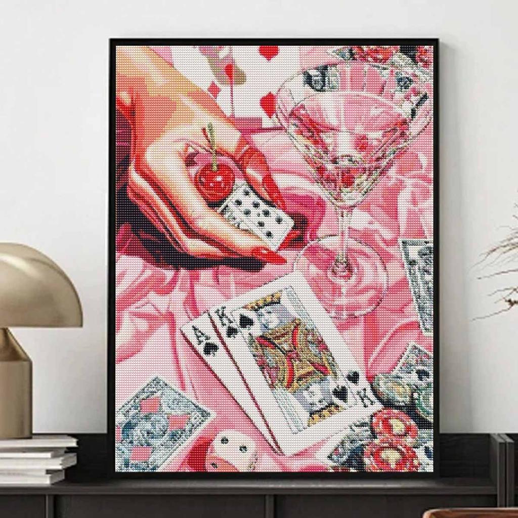 Casino DIY Diamond Art Painting Kit with Shiny Resin Diamonds for Adults Relaxing Craft Wall Decor and Handmade Gift Idea Set Decor