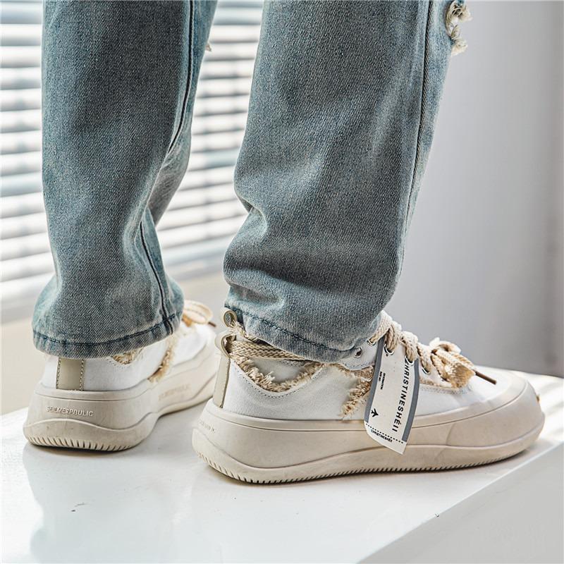 Fashion 2025 New Men's Shoes Fashion Big Head Designer Sports Shoes Men's Canvas Skateboarding Shoes Walking Thick soled Sports Shoes