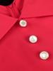 AOMEI Rote Plisseekleider Ärmellos V-Ausschnitt Hohe Taille A-Linie Drapped Damen Casual Party Kleider