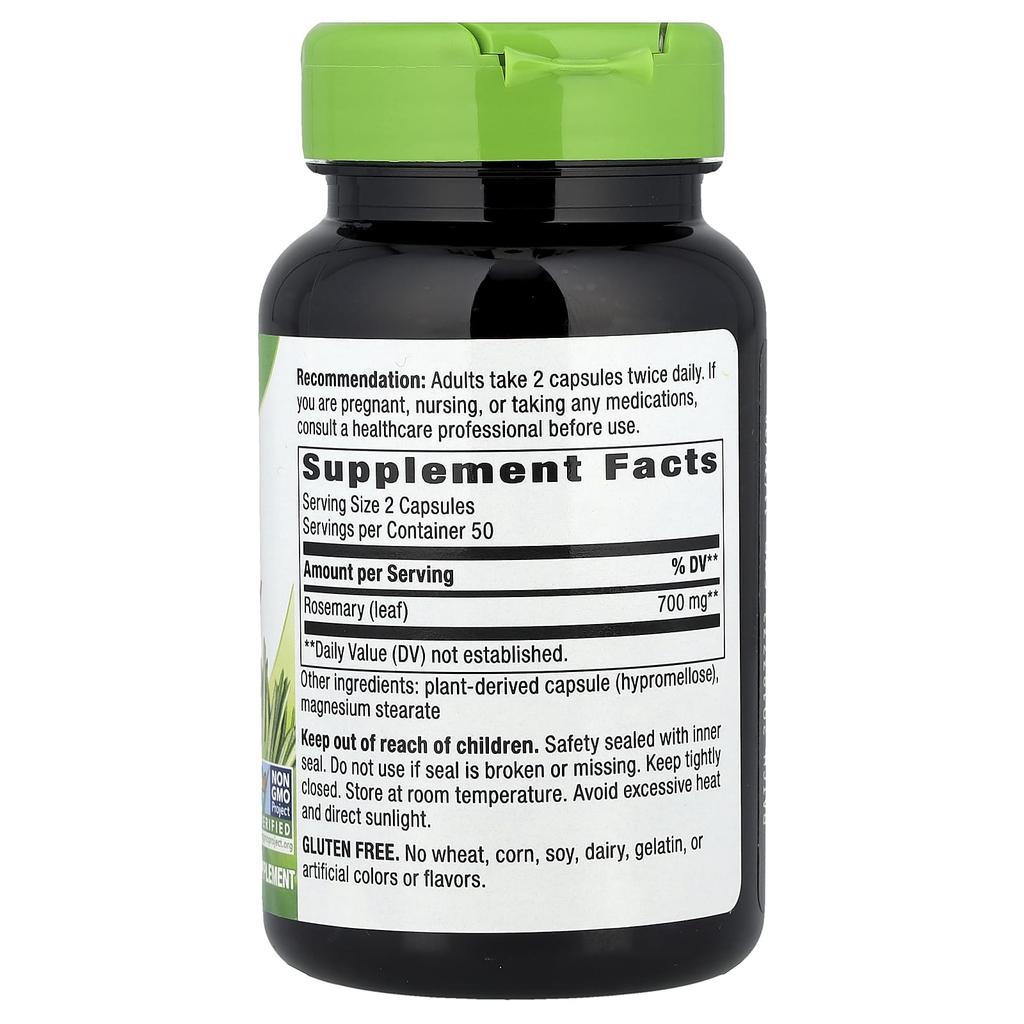 Nature's Way Rosemary Leaf, 700Mg, 100 Veggie Caps (350Mg Per Capsule)