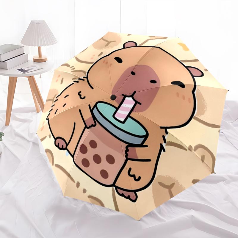 Kapibara Fashionable Automatic Opening/Closing Folding Umbrella. Portable and Foldable, Ideal for Gift, Travel, and Daily Use.
