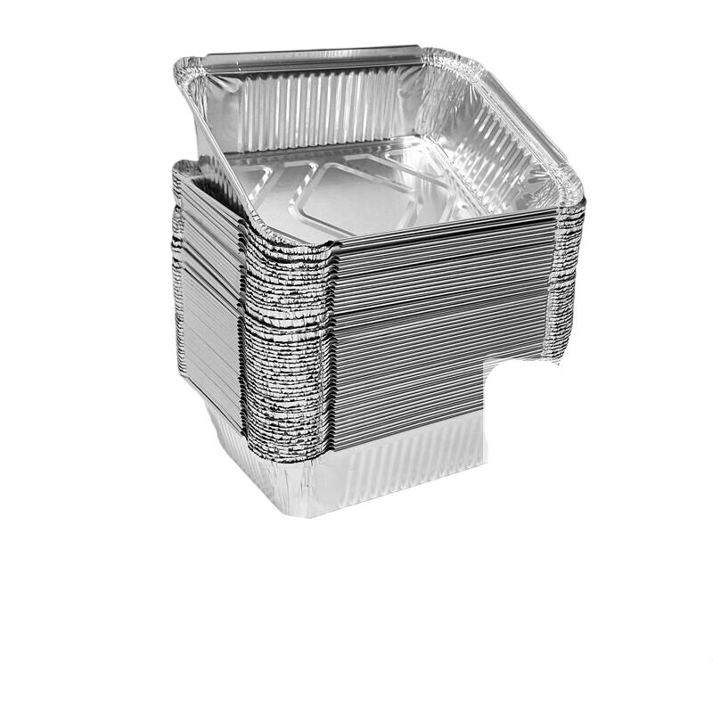 700ml Rectangular Aluminum Foil Food Containers - 30 Pack