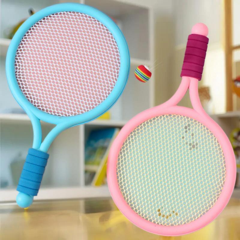 1 Set Lightweight Children Tennis Badminton Racquets Kids Rackets Kit Parent Child Interactive Toys