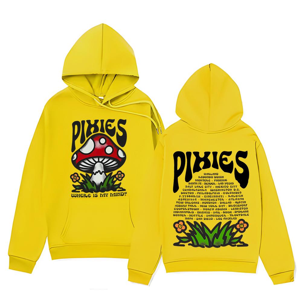 Vintage Hoodie Pixies Mind Shroom Sweatshirt Unisex Versatile Clothing Y2K High Street Pullovers Hooded Where Is My Mind