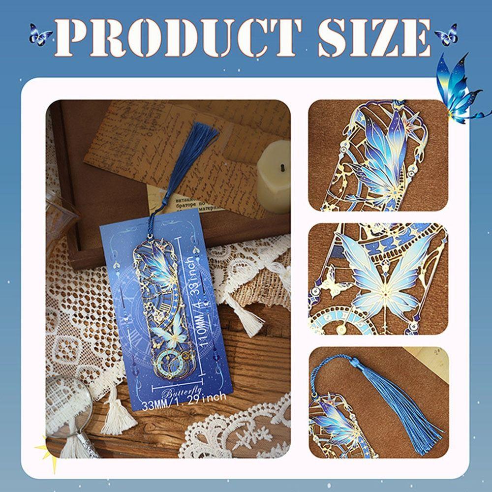 Students Reading Tool Metal Bookmarks Portable Long Tassel Bookmarks  for Book Clubs&Book Lovers