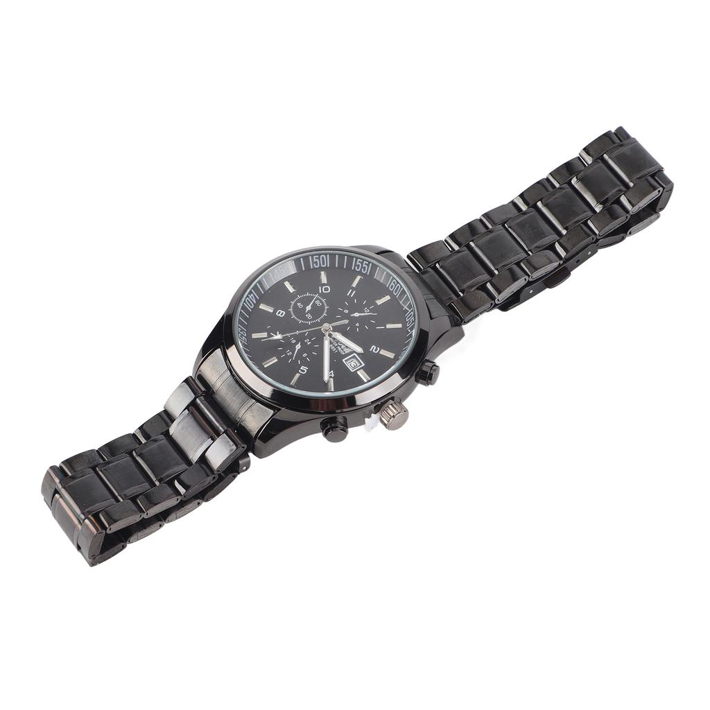 Men Watch Waterproof Scratch Proof Ultra Thin Stainless Steel Strap Noctilucence Watch Black