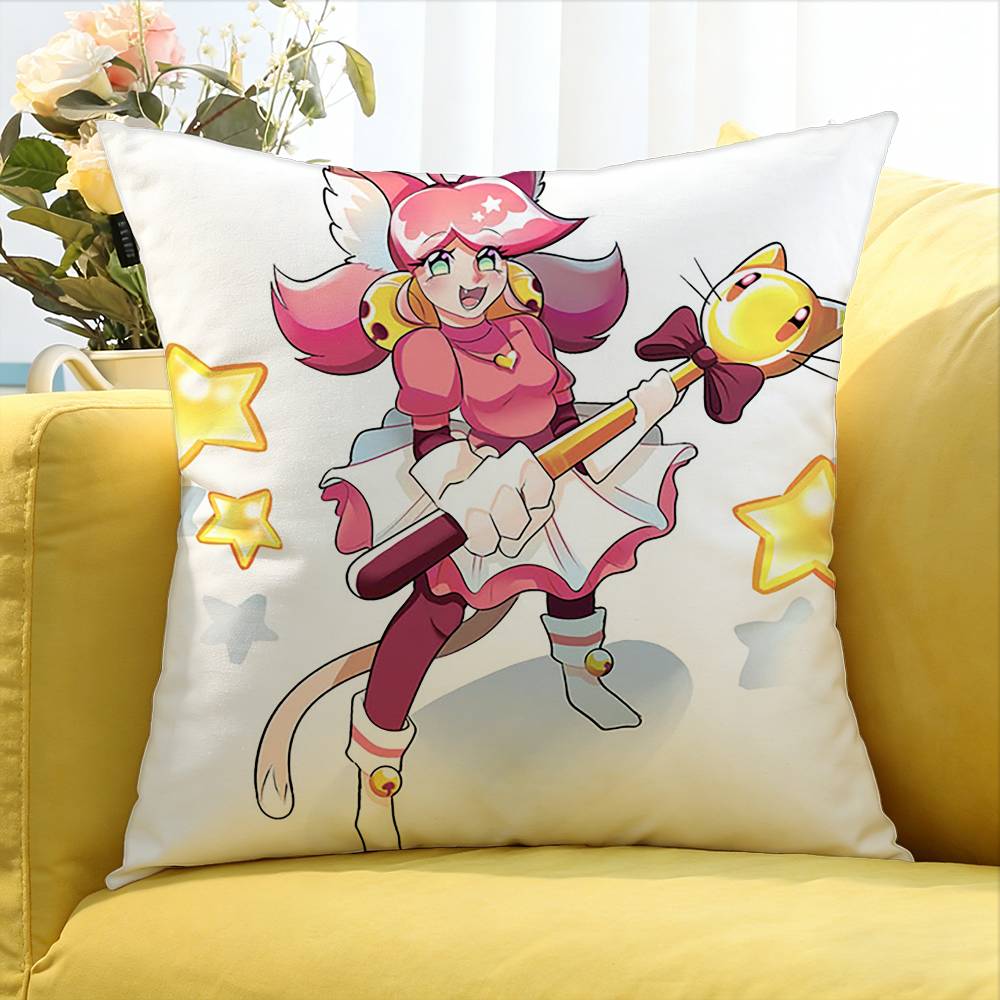 mew mew PINK Deltarune   Various Sizes Square Pillow Case For Car Home Bedchamber Decor