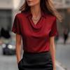 2026 Independent Wish Style Simple Swing Collar Women's Short Sleeve Shirt