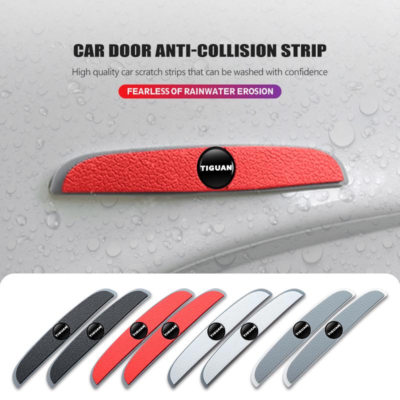 4 Pieces Anti-collision Strip Protective Stickers With Car Logo For Volkswagen VW Golf Jetta Passat mk4 mk5 mk6 CC B5 B6 B7 Golf zf4