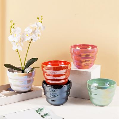 Colorful Ceramic Flower Pot Planter Succulent Pot Indoor Decorations Ornaments Garden Supplies Bonsai Plant Pot