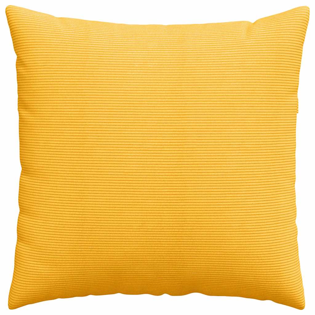 Sofa Cushions 2 Pieces Light Yellow 60 x 60 cm Cord Fabric
