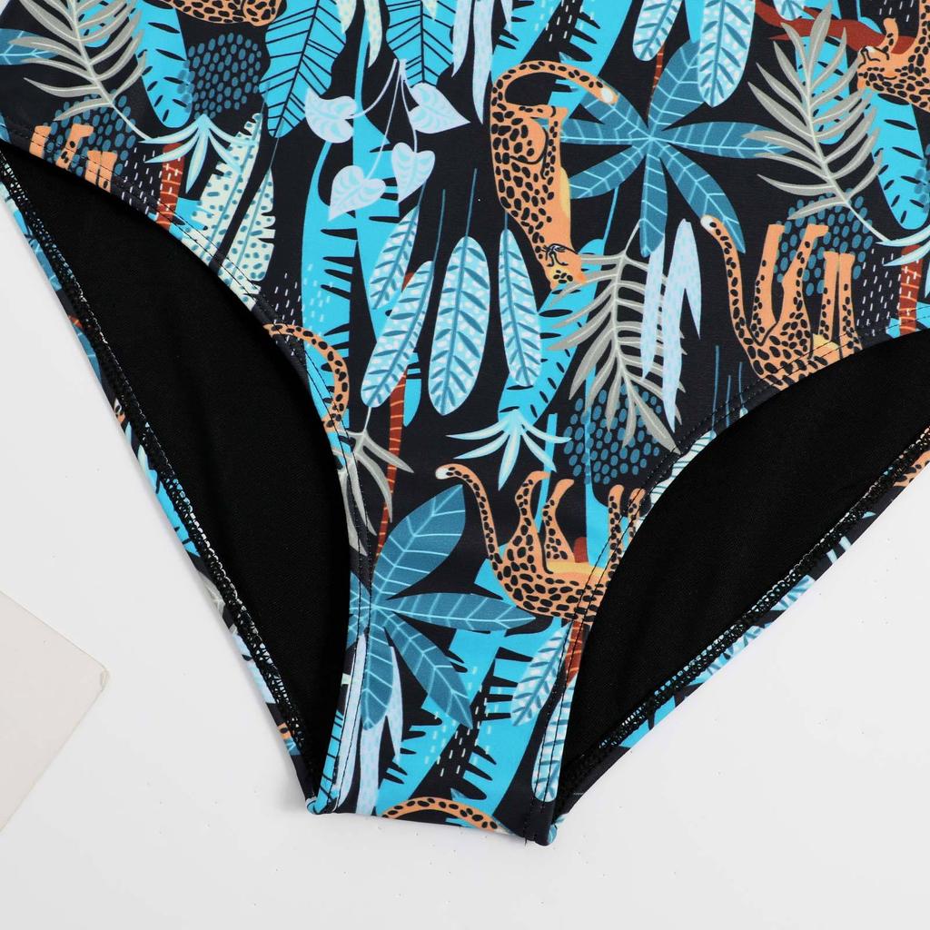 New Sexy One-piece Two-piece Swimsuit for Women Leopard Print Ruffled Chiffon Skirt Swimsuit Set