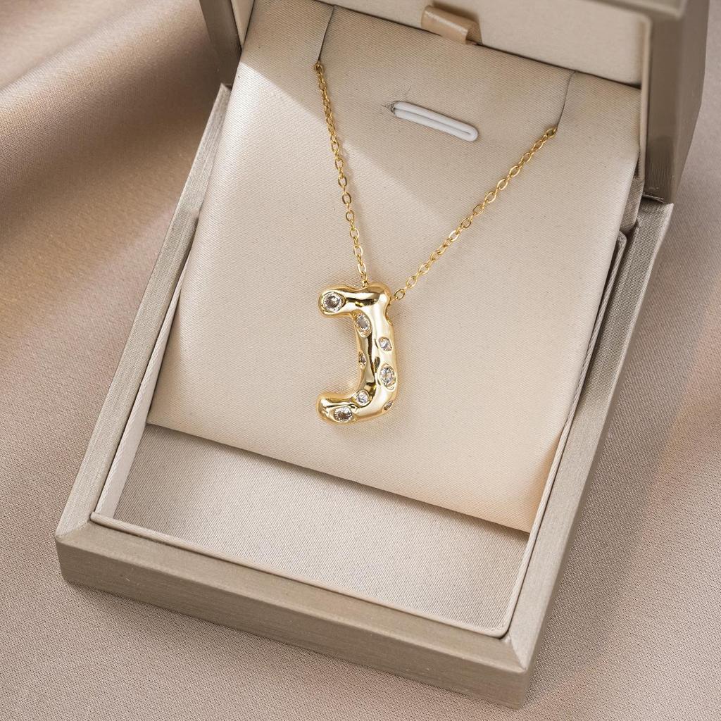 Women's Colorful English Alphabet Necklace - Simple & Trendy Design in Titanium Steel