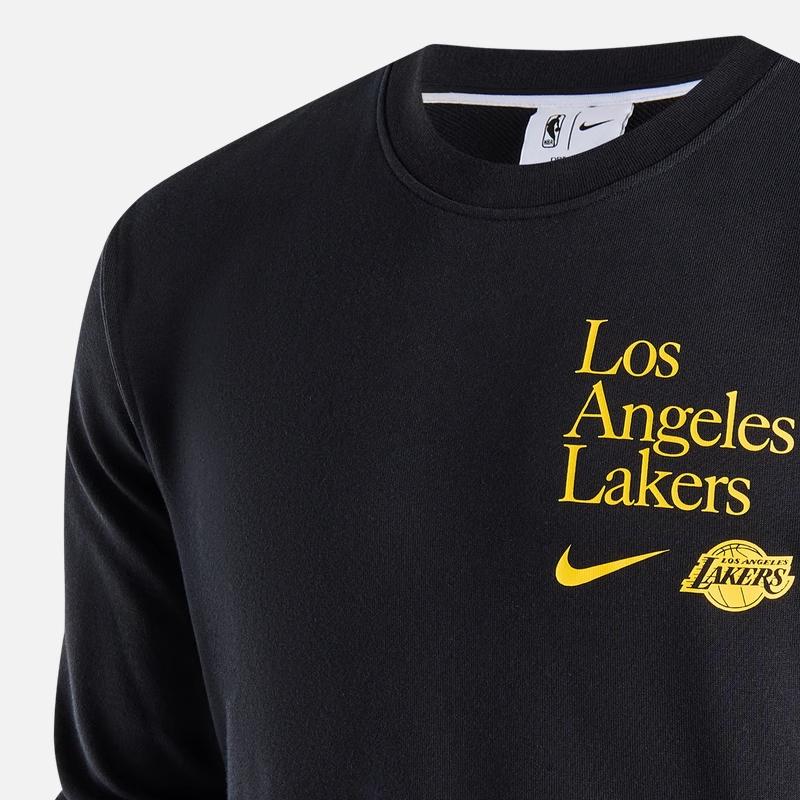 Nike Standard Issue Los Angeles Lakers Crew Neck Sweatshirt Men Tops Black FD8654-010