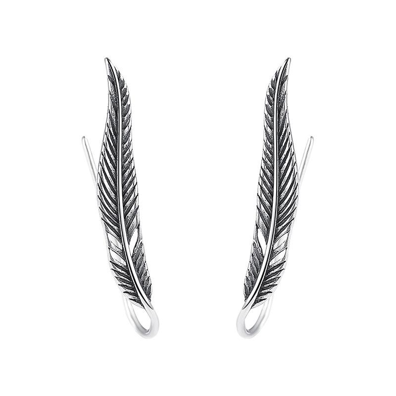 Stud Ins Men'S Personality Trend Leaf U-Shaped Earrings Fall And Winter Fashion To Do Old Vintage Featheearrings