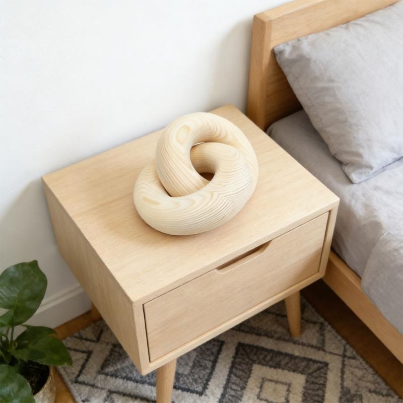 Artistic Wooden Interconnected circlets Home Accent Handmade Show Piece For Counter exclusive Exhibition 12x12cm P9YB