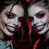 DIY Big Mouth Tattoo Sticker Fake Temporary Scar Stickers Realistic Mouth Stickers  Women Men