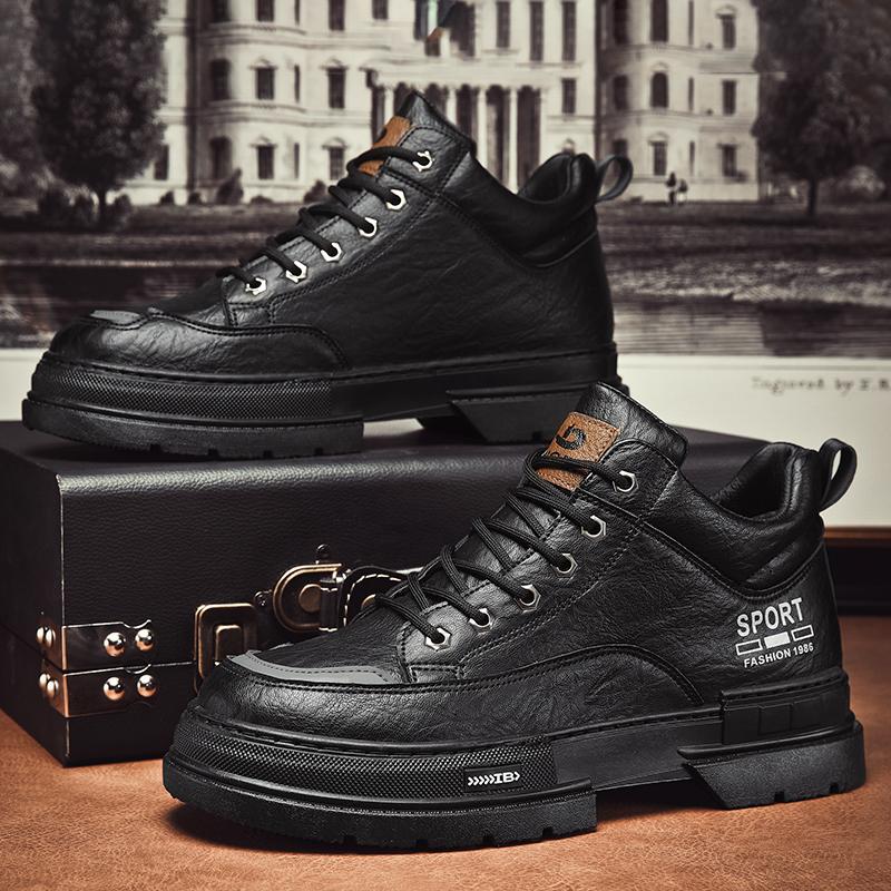 Nuovi stivali Martin alti da uomo alla moda autunno e inverno per studenti maschi e ragazzi, scarpe da lavoro con suola morbida, protezione del lavoro, sneakers Martin