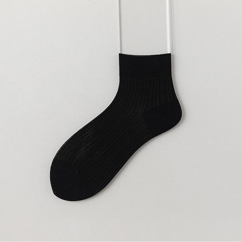 Female Summer Thin Pure Color All Kinds of Mesh Breathable Antibacterial Deodorant Socks