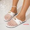 Women's Shoes Fashionable Mesh Flat Shoes Comfortable and Breathable Slippers Hollow Out Shoes for Summer