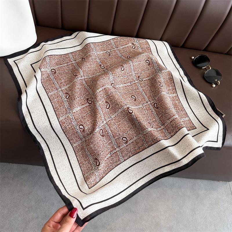 New Cashew Print Female Neck Scarf Cotton Linen Feeling Women Hair Scarves Foulard Head Band Shawls Wraps Neckerchief Bandana