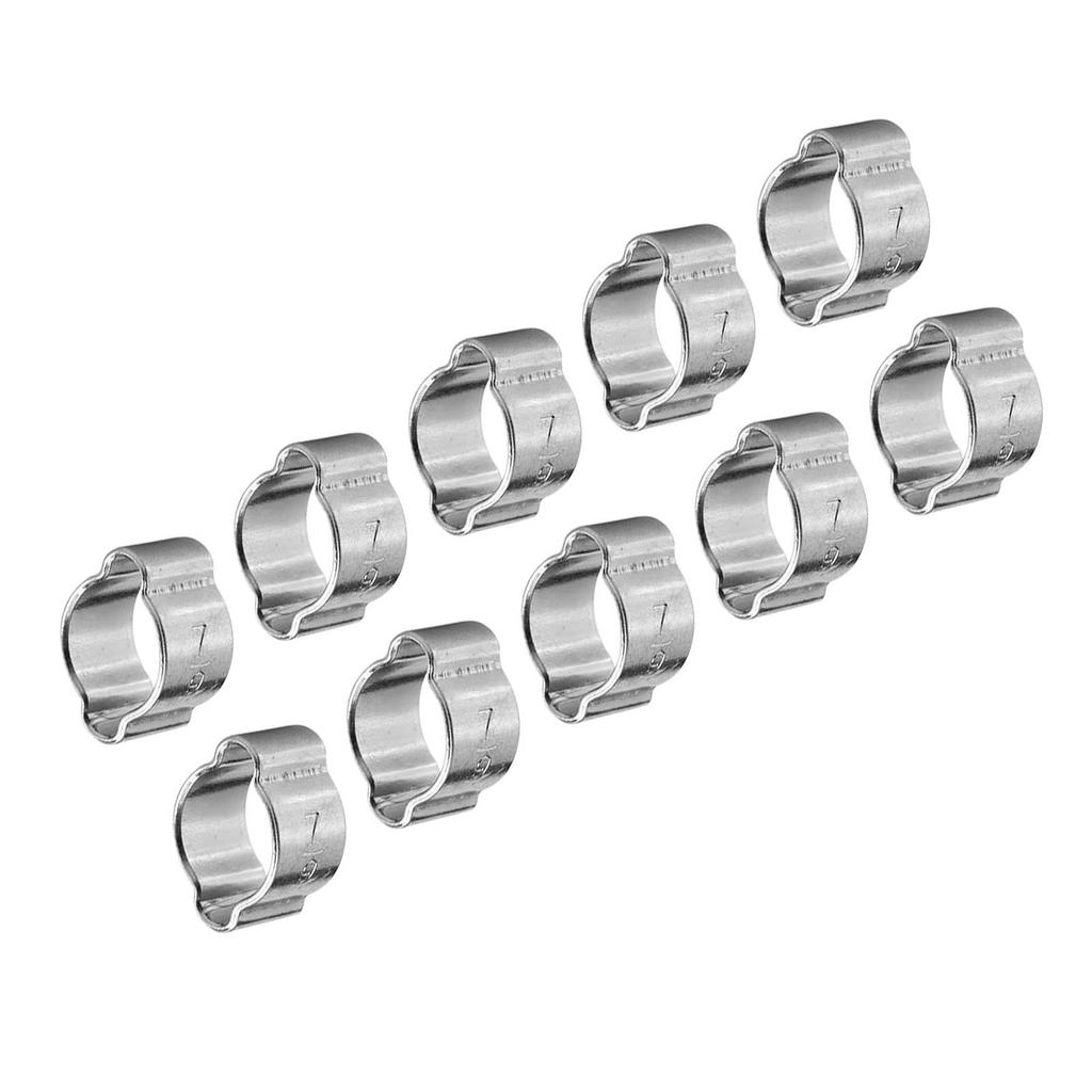10pcs Zinc Plated Iron Galvanized Two Ear Hose Clamp 5‑23mm for Fule Petrol Pipe Tube