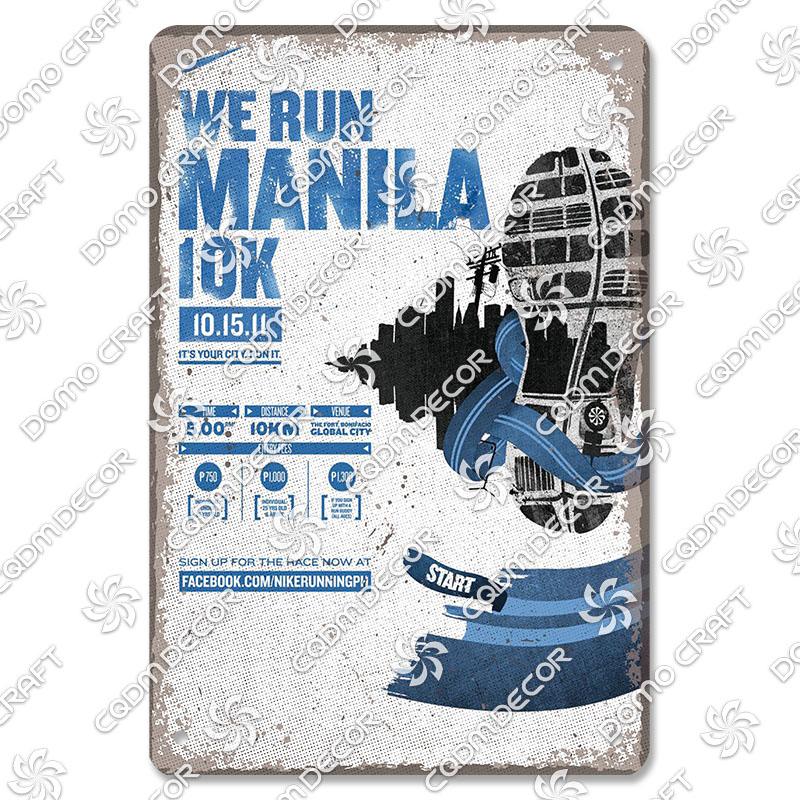 Run Race Poster Metal Plate Runner Run With Your Heart Running Shoes Metal Tin Signs Retro Wall Decor Club Gym Living Room Home