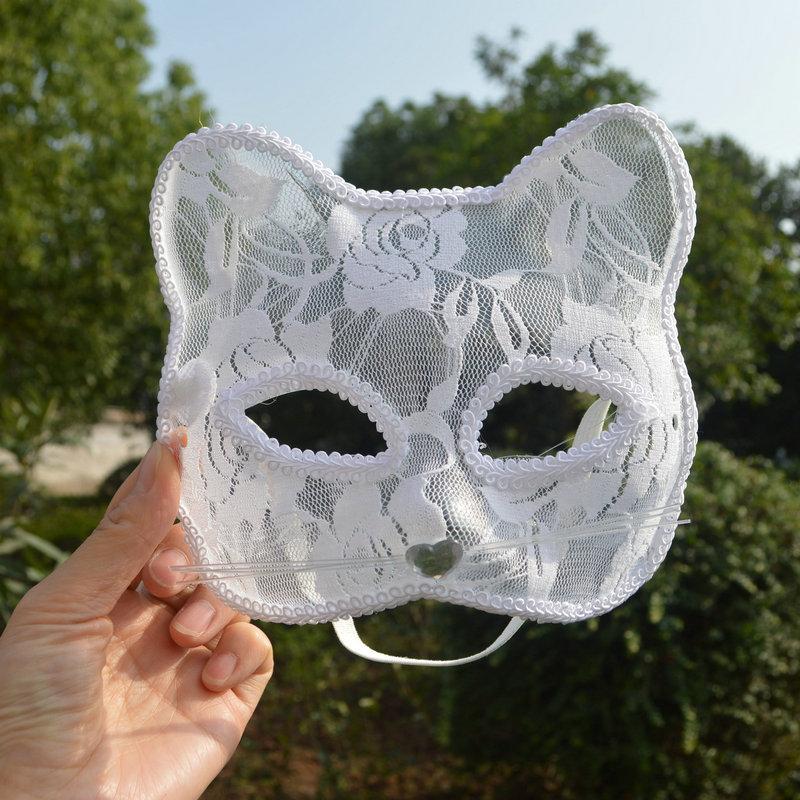 Lace Cat Mask Halloween Cosplay Women Party Accessory Costume