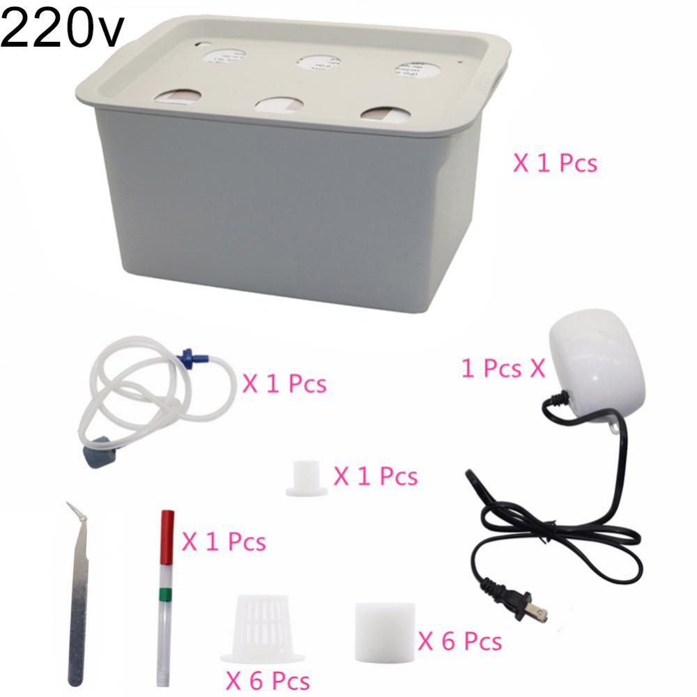 110/220V 6-Holes Static Plant Site Hydroponic Nursery Pot Growing Box Hydroponic Systems Kit Soilless Cultivation Box Indoor