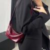 Genuine Leather Retro Pleated Casual Shoulder Bag Underarm Bag