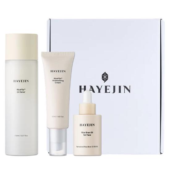 

Hayejin Rice Bran 3-Step Gift Set (Toner 150ml + Cream 50ml + Facial Oil 30ml)
